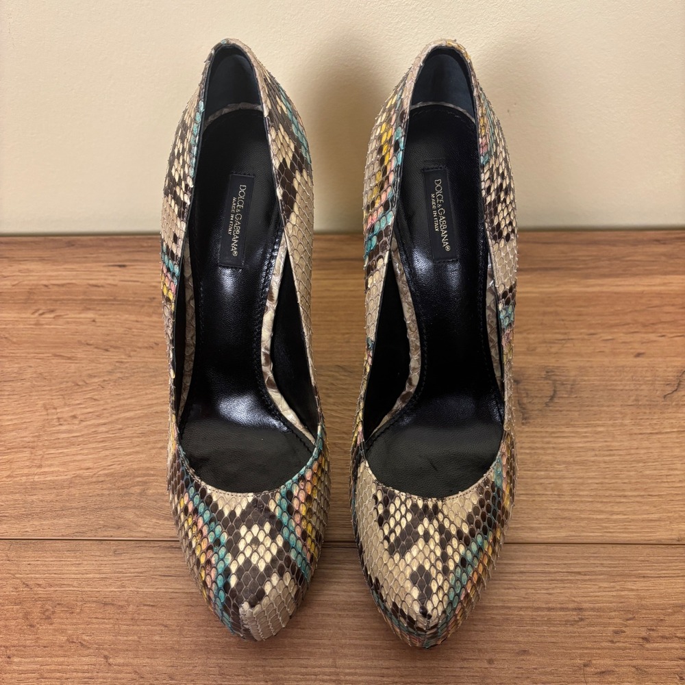 DOLCE & GABBANA Python Platform Pump Shoes Snakes… - image 4